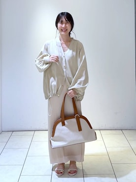 「アイテム（カーディガン/ボレロ）」を使った、なかみさん（レディース・154cm）の春コーディネート