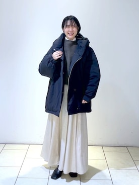 「A part by（アパートバイ）のアイテム（ダウンジャケット/コート）」を使った、なかみさん（レディース・155cm）の秋コーディネート