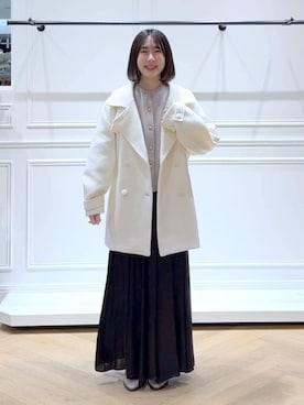 「アイテム（ピーコート）」を使った、なかみさん（レディース・154cm）の冬コーディネート