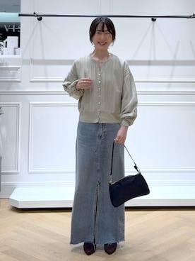 「アイテム（バレッタ/ヘアクリップ）」を使った、なかみさん（レディース・154cm）の秋コーディネート