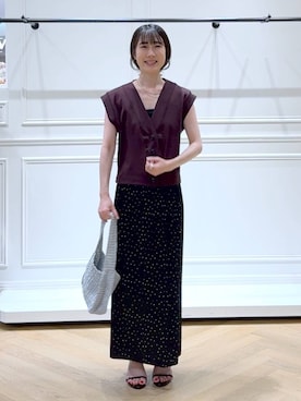 「アイテム（バレッタ/ヘアクリップ）」を使った、なかみさん（レディース・154cm）の夏コーディネート