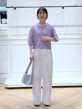 「アイテム（ヘアアクセサリー）」を使った、なかみさん（レディース・154cm）の夏コーディネート