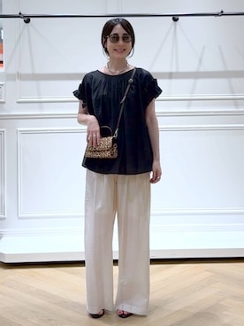 「A part by（アパートバイ）のネックカフ（ネックレス）」を使った、なかみさん（レディース・154cm）の夏コーディネート