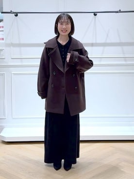 「アイテム（ピーコート）」を使った、なかみさん（レディース・154cm）の秋コーディネート