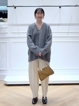 「アイテム（バレッタ/ヘアクリップ）」を使った、なかみさん（レディース・154cm）の秋コーディネート