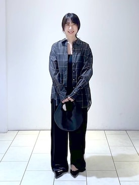 「A part by（アパートバイ）のアイテム（イヤリング）」を使った、なかみさん（レディース・154cm）の秋コーディネート