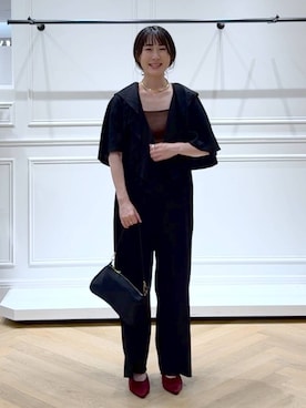 「アイテム（つなぎ/オールインワン）」を使った、なかみさん（レディース・154cm）の夏コーディネート