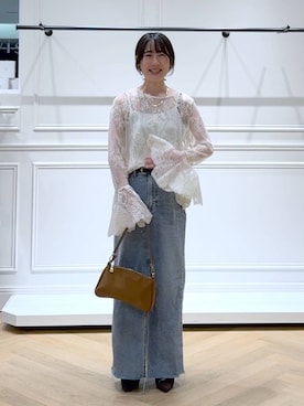 「A part by（アパートバイ）のアイテム（ベルト）」を使った、なかみさん（レディース・154cm）の秋コーディネート