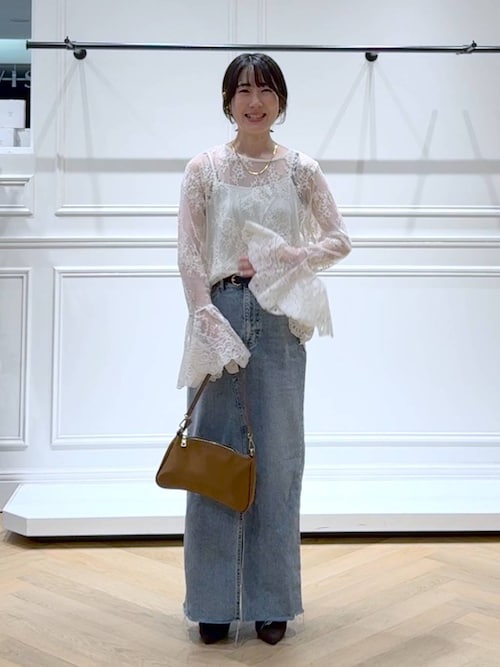 【大人気完売】Apart by シアー レース フレアスリーブ ブラウス 長袖 セール】フレアスリーブレース_長袖（シャツ/ブラウス）｜A part by