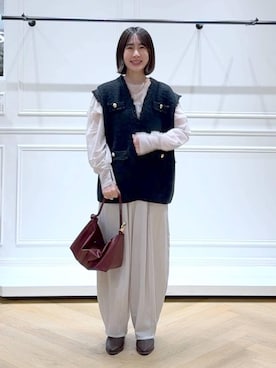 「アイテム（アクセサリー、その他）」を使った、なかみさん（レディース・154cm）の冬コーディネート