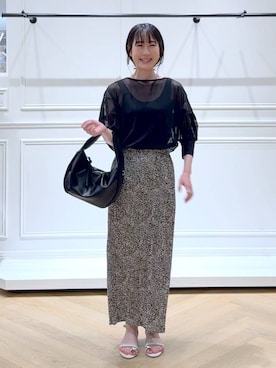 「アイテム（バレッタ/ヘアクリップ）」を使った、なかみさん（レディース・154cm）の夏コーディネート