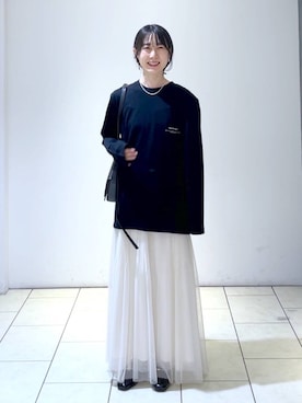 「A part by（アパートバイ）のアイテム（イヤリング）」を使った、なかみさん（レディース・154cm）の秋コーディネート