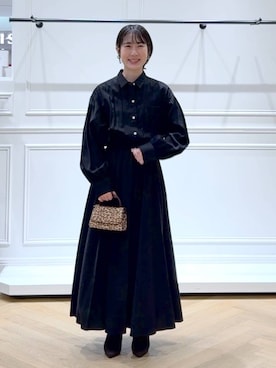 「アイテム（バレッタ/ヘアクリップ）」を使った、なかみさん（レディース・154cm）の秋コーディネート