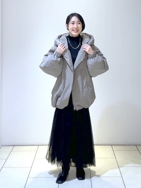 「A part by（アパートバイ）のアイテム（ダウンジャケット/コート）」を使った、なかみさん（レディース・155cm）の秋コーディネート