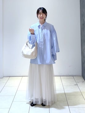 「A part by（アパートバイ）のアイテム（イヤリング）」を使った、なかみさん（レディース・154cm）の秋コーディネート