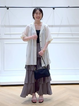 「A part by（アパートバイ）のネックカフ（ネックレス）」を使った、なかみさん（レディース・154cm）の夏コーディネート