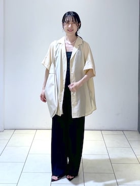 「A part by（アパートバイ）のアイテム（オールインワン・サロペット）」を使った、なかみさん（レディース・154cm）の夏コーディネート