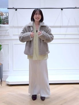 「A part by（アパートバイ）のアイテム（その他アウター）」を使った、なかみさん（レディース・154cm）の秋コーディネート