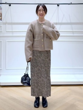 「A part by（アパートバイ）のアイテム（ブーツ）」を使った、なかみさん（レディース・154cm）の秋コーディネート