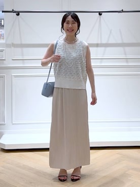 「アイテム（ヘアアクセサリー）」を使った、なかみさん（レディース・154cm）の夏コーディネート