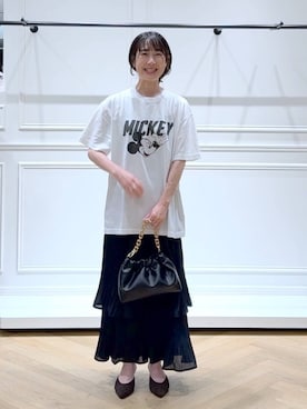 「アイテム（バングル/リストバンド）」を使った、なかみさん（レディース・154cm）の秋コーディネート