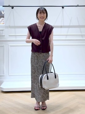 「アイテム（ヘアアクセサリー）」を使った、なかみさん（レディース・154cm）の夏コーディネート
