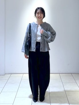 「アイテム（バレッタ/ヘアクリップ）」を使った、なかみさん（レディース・154cm）の秋コーディネート