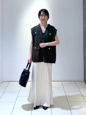 「A part by（アパートバイ）のアイテム（イヤリング）」を使った、なかみさん（レディース・154cm）の秋コーディネート