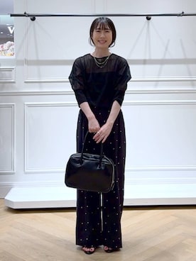 「アイテム（ヘアアクセサリー）」を使った、なかみさん（レディース・154cm）の夏コーディネート