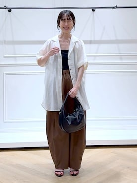 「アイテム（バレッタ/ヘアクリップ）」を使った、なかみさん（レディース・154cm）の夏コーディネート