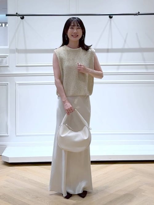 ノーブル◎シアーブライトナローティアードスカート◎イエナ ソフトサテンバックフリルナロースカート|allureville OFFICIAL