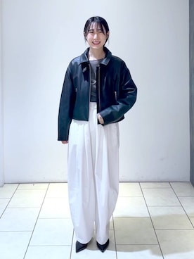 「A part by（アパートバイ）のアイテム（イヤリング）」を使った、なかみさん（レディース・154cm）の秋コーディネート