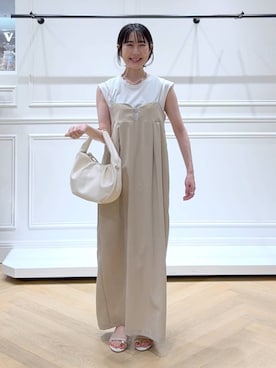 「アイテム（ヘアアクセサリー）」を使った、なかみさん（レディース・154cm）の夏コーディネート
