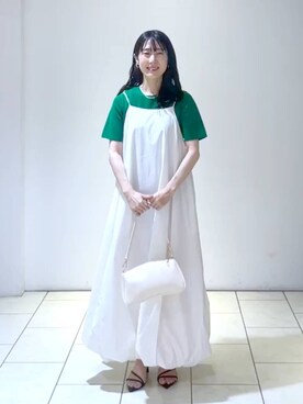 「A part by（アパートバイ）のアイテム（イヤリング）」を使った、なかみさん（レディース・154cm）の夏コーディネート