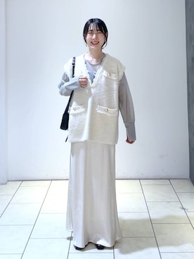 「A part by（アパートバイ）のアイテム（イヤリング）」を使った、なかみさん（レディース・154cm）の秋コーディネート