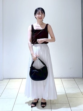 「A part by（アパートバイ）のアイテム（イヤリング）」を使った、なかみさん（レディース・154cm）の夏コーディネート