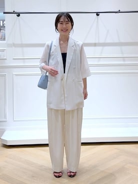 「アイテム（バレッタ/ヘアクリップ）」を使った、なかみさん（レディース・154cm）の夏コーディネート