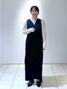 「A part by（アパートバイ）のアイテム（イヤリング）」を使った、なかみさん（レディース・154cm）の秋コーディネート