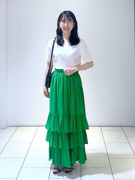 「A part by（アパートバイ）のアイテム（イヤリング）」を使った、なかみさん（レディース・154cm）の秋コーディネート
