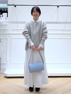 「アイテム（バレッタ/ヘアクリップ）」を使った、なかみさん（レディース・154cm）の秋コーディネート