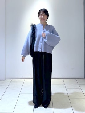 「A part by（アパートバイ）のチュールハンドルトート（ショルダーバッグ）」を使った、なかみさん（レディース・154cm）の秋コーディネート