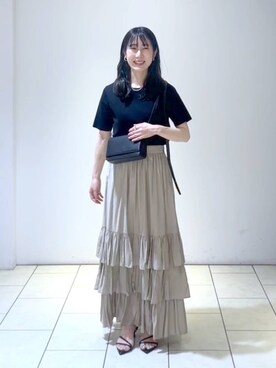 「A part by（アパートバイ）のアイテム（イヤリング）」を使った、なかみさん（レディース・154cm）の夏コーディネート