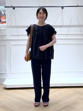 「A part by（アパートバイ）のネックカフ（ネックレス）」を使った、なかみさん（レディース・154cm）の夏コーディネート