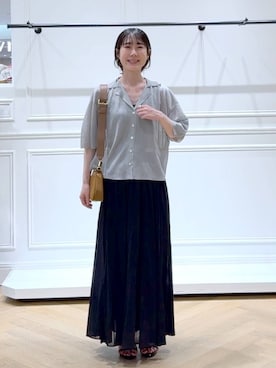 「アイテム（ヘアアクセサリー）」を使った、なかみさん（レディース・154cm）の夏コーディネート