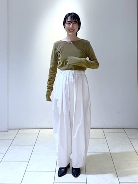 「A part by（アパートバイ）のアイテム（イヤリング）」を使った、なかみさん（レディース・154cm）の秋コーディネート