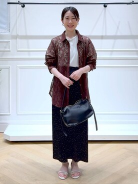 「A part by（アパートバイ）のプリーツイージータイトスカート2≪追加4≫（スカート）」を使った、なかみさん（レディース・154cm）の夏コーディネート