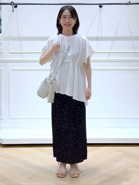 「A part by（アパートバイ）のプリーツイージータイトスカート2（スカート、その他）」を使った、なかみさん（レディース・155cm）の夏コーディネート