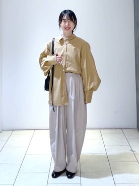 「A part by（アパートバイ）のアイテム（イヤリング）」を使った、なかみさん（レディース・154cm）の秋コーディネート