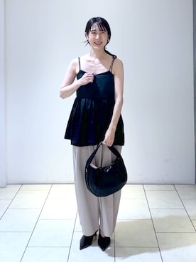 「A part by（アパートバイ）のアイテム（イヤリング）」を使った、なかみさん（レディース・154cm）の夏コーディネート