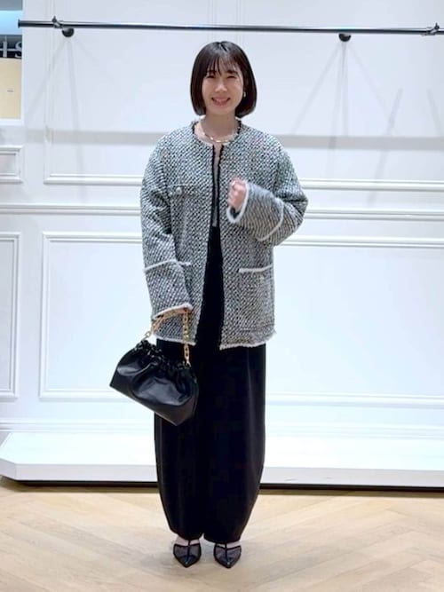 セール】【Sサイズ展開・セットアップ対応】ツイードノーカラー